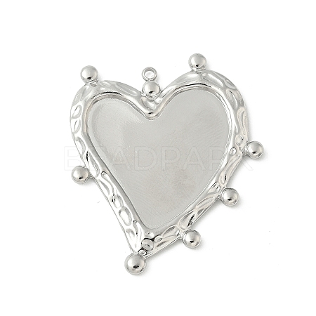 304 Stainless Steel Pendant Cabochon Settings for Enamel STAS-L293-02P-1
