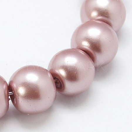 Glass Pearl Beads Strands X-HY-3D-B27-1