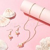 Natural Pearl Pendant Necklace & Dangle Earrings X-SJEW-JS01276-5
