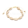 Natural Cowrie Shell Braided Bead Anklets Set for Girl Women AJEW-AN00451-02-3