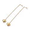 Vacuum Plating 304 Stainless Steel Long Chain with Heart Dangle Stud Earrings for Women EJEW-A068-03G-1