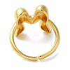 Initials Brass Open Cuff Ring for Women RJEW-N046-02M-G-3