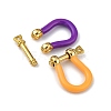 Brass Enamel D-Ring Anchor Shackle Clasps KK-P201-01G-2