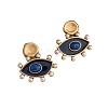 Eye Alloy & Enamel & Natural Lapis Lazuli Dangle Stud Earrings FS-WGFBACA-01-2