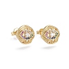 Brass Micro Pave Cubic Zirconia Stud Earrings EJEW-L224-32G-1