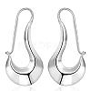 Silver Color Plated Brass Oval Hoop Earrings EJEW-BB11969-1