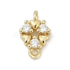 Brass Micro Pave Clear Cubic Zirconia Connector Charms KK-Z094-08G-01-1