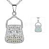 Zinc Alloy Hollow Handbag Luminous Noctilucent Necklaces NJEW-BB03122-B-1