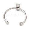 Non-Tarnish 304 Stainless Steel Open Cuff Ring Components X-STAS-I306-02P-3