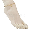 Alloy Butterlfy Charm 304 Stainless Steel Paperclip Chain Satellite Chain Anklets for Women AJEW-AN00755-3
