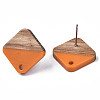 Resin & Walnut Wood Stud Earring Findings MAK-N032-021A-5
