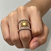 Two Tone 304 Stainless Steel Cuff Open Rings SA-CBA751F-07GP-1