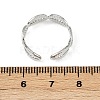 Brass Adjustable Cuff Rings for Women RJEW-B132-02A-P-5