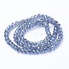 Electroplate Transparent Glass Beads Strands EGLA-A034-T6mm-Y04-2