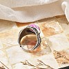 Natural Banded Agate Adjustable Rings RJEW-I108-03AS-13-3