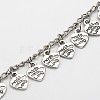 Handmade Tibetan Style Heart Pendant Chains for Necklaces Bracelets Making AJEW-JB00089-1