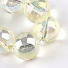 Electroplate Glass Beads Strands X-EGLA-Q062-6mm-A02-4