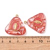 304 Stainless Steel Resin Pendants STAS-F352-07E-04-3
