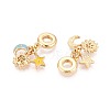 Brass Micro Pave Clear Cubic Zirconia and Enamel European Dangle Charms KK-T079-73G-2