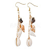 Natural Shell Dangle Earrings EJEW-TA00649-2