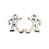 Platinum Plated Alloy Letter Pendants PALLOY-J718-01P-K-1