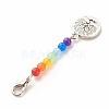 Chakra Theme Natural & Dyed Malaysia Jade Beaded Pendant Decorations HJEW-JM00641-5