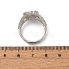 Round Brass Micro Pave Clear Cubic Zirconia Adjustable Ring Settings KK-D378-35P-4