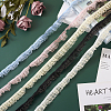25 Yards 5 Colors Double Tiers Pleated Chiffon Polyester Ribbons ORIB-CW0001-01-7