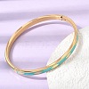 304 Stainless Steel Enamel Hinged Cuff Bangles for Women SA-CBAC920-15G-01D-3