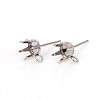 Non-Tarnish 304 Stainless Steel Post Stud Earring Settings STAS-I150-05C-P-2