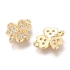 Brass Micro Pave Clear Cubic Zirconia Links Connectors ZIRC-H116-03G-2