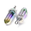 Faceted Bullet Glass Pointed Pendants KK-E282-01P-07-5