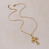 Vintage 304 tainless Steel Clear Glass Religion Jesus Cross Pendant Necklaces for Women EK1005-5