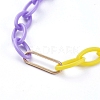 Personalized Two Tone ABS Plastic Cable Chain Necklaces NJEW-JN02825-04-3