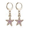 Alloy Enamel Starfish Dangle Leverback Earrings EJEW-JE05602-4