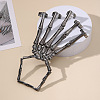 Punk Style Alloy Skeleton Hand Ring Bracelets with Finger Nails Tip Claw WG3AE99-01-2