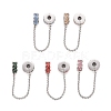 304 Stainless Steel Flat Round Safety Chain Clip Lock Stopper Charms STAS-C047-08P-1