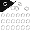 Unicraftale 18Pcs 3 Size 201 Stainless Steel Grooved Finger Ring Settings STAS-UN0042-68-1