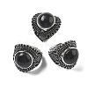 Natural Obsidian Adjustable Rings RJEW-I108-03AS-12-4