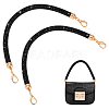 2Pcs Round Jet Rhinestone Synthetic Rubber Cord Bag Handles DIY-PH0035-49G-1