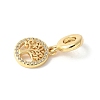 Brass Micro Pave Cubic Zirconia European Dangle Charms ZIRC-I071-18G-2