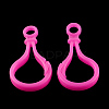 Opaque Solid Color Bulb Shaped Plastic Push Gate Snap Keychain Clasp Findings X-KY-R006-07-1