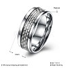 Men's Titanium Steel Finger Rings RJEW-BB27567-A-10-6