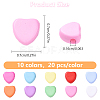 200Pcs 10 Colors Opaque Acrylic Beads MACR-YW0003-81-2