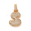 Brass Micro Pave Cubic Zirconia Pendants KK-C076-29S-G01-1