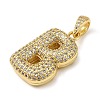 Brass Micro Pave Cubic Zirconia Pendants KK-E061-03G-02-2