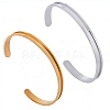 4Pcs 2 Colors C-Shaped 201 Stainless Steel Grooved Cuff Bangles BJEW-SC0001-65-1