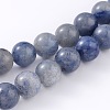 Dyed & Heated Natural Blue Aventurine Round Beads Strands X-G-M248-4mm-01-1