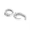 Square Rack Plating Brass with Clear Cubic Zirconia Hoop Earrings for Women EJEW-G409-05P-2