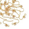 SHEGRACE Brass Pave Cubic Zirconia Earring Findings XGRQ4S738-740G-1
